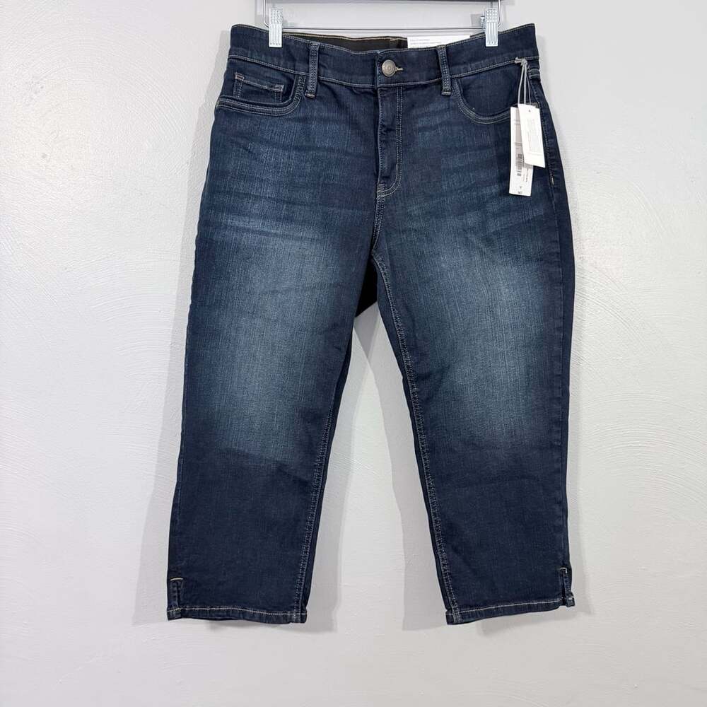 Liz Claiborne Sara Crop Jeans Size 12 Dark Rinse Denim
